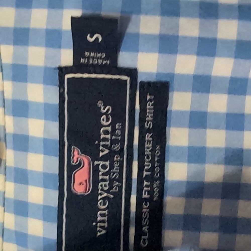 Vineyard Vines USA Flag Blue Check Tucker Shirt. Size Small - Picture 6 of 14
